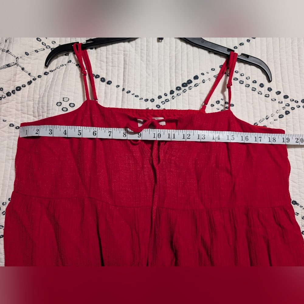 🌷Like New Chelsea28 Elegant Red Tiered Maxi Dress, Size XL - Picture 14 of 15